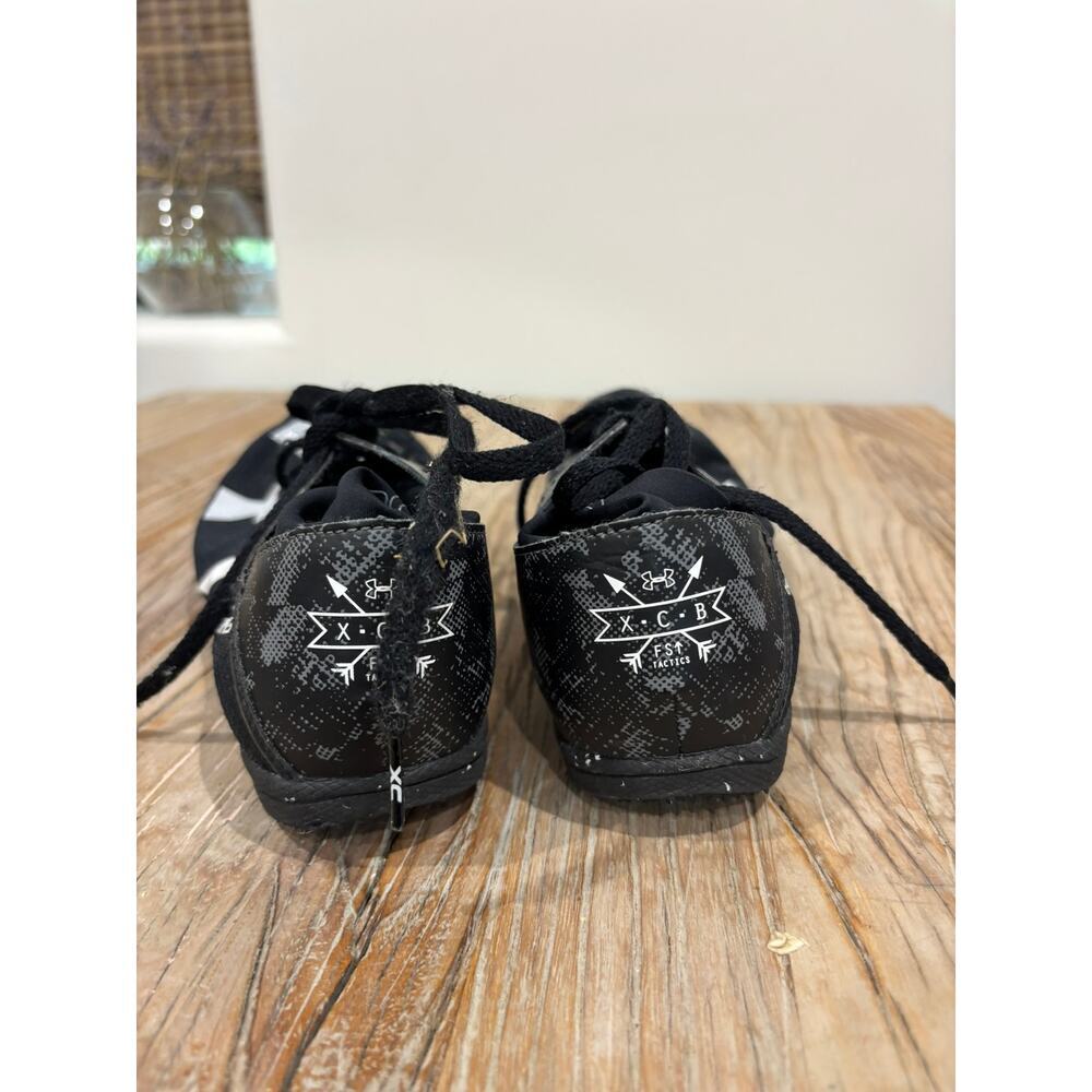 Under Armour Charged Bandit XC Spike track running shoes Size 7.5 Black White - Picture 5 of 8
